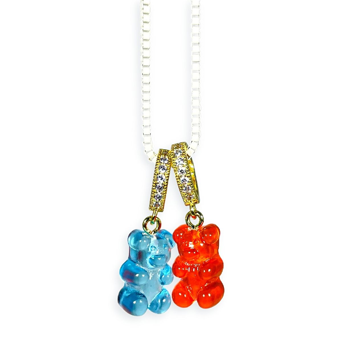 Cherries & Berries Mixed Double Bear Necklace - Gummy Bear Bling