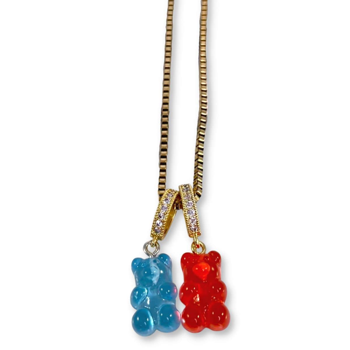 Cherries & Berries Mixed Double Bear Necklace - Gummy Bear Bling