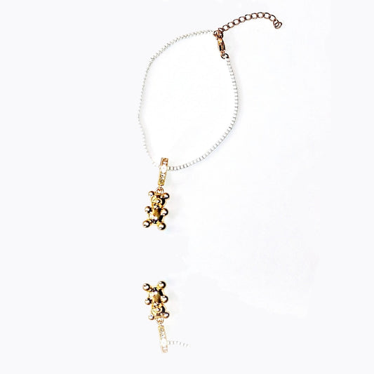 Gummy bear charm bracelet, gold - Gummy Bear Bling