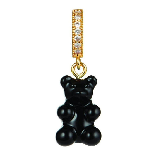 Black gummy bear pendant charm - Gummy Bear Bling