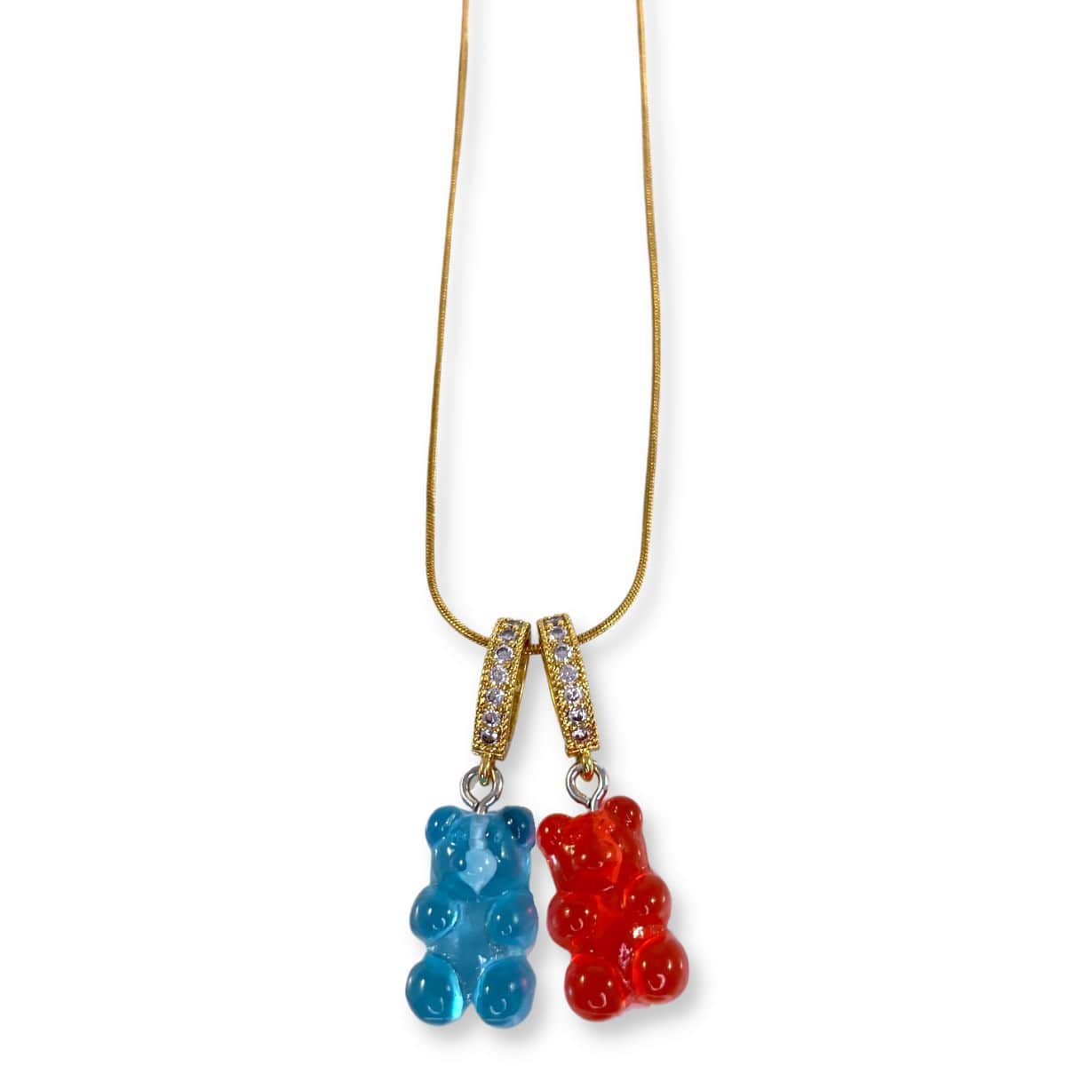 Cherries & Berries Mixed Double Bear Necklace - Gummy Bear Bling