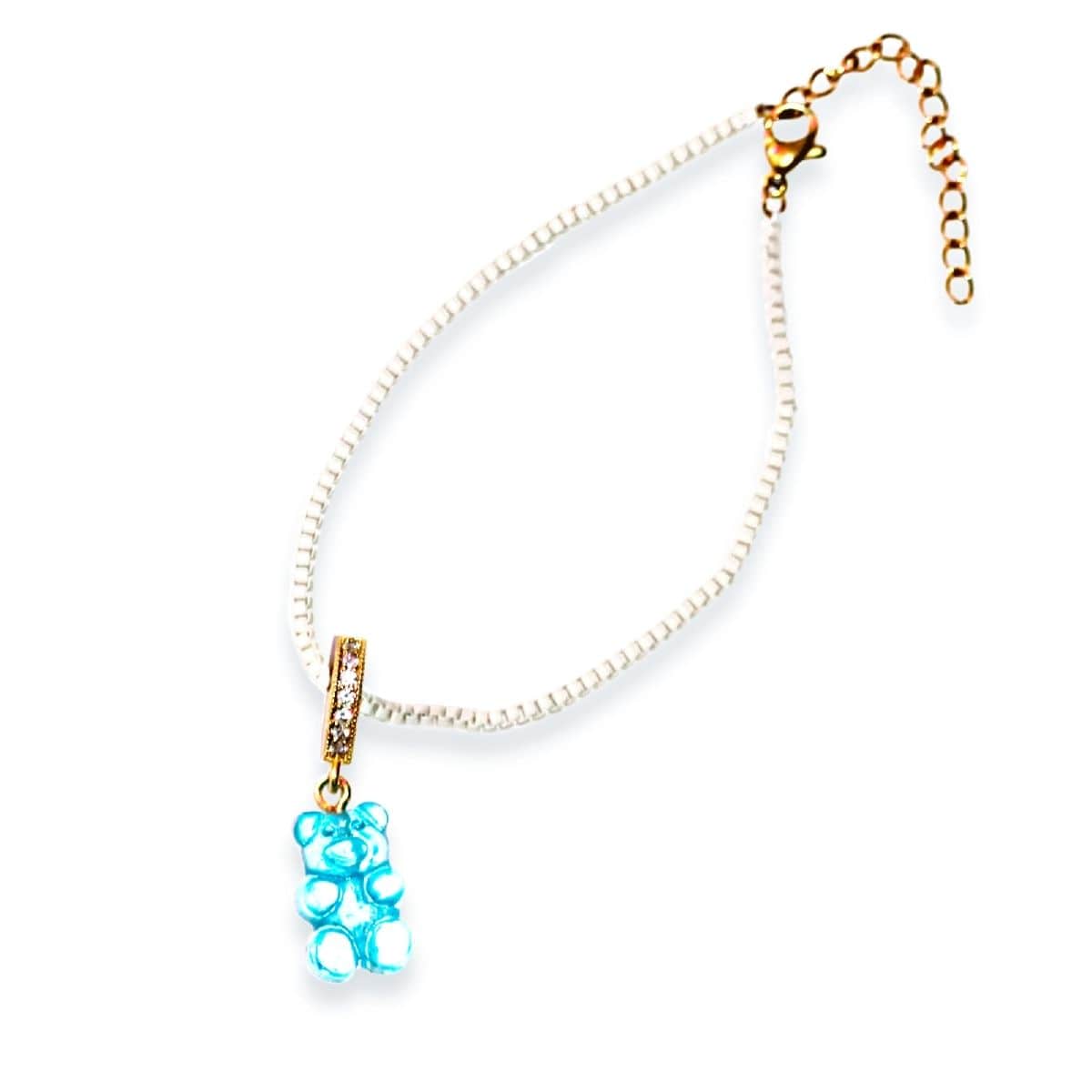 Original gummy bear charm bracelet, blue - Gummy Bear Bling