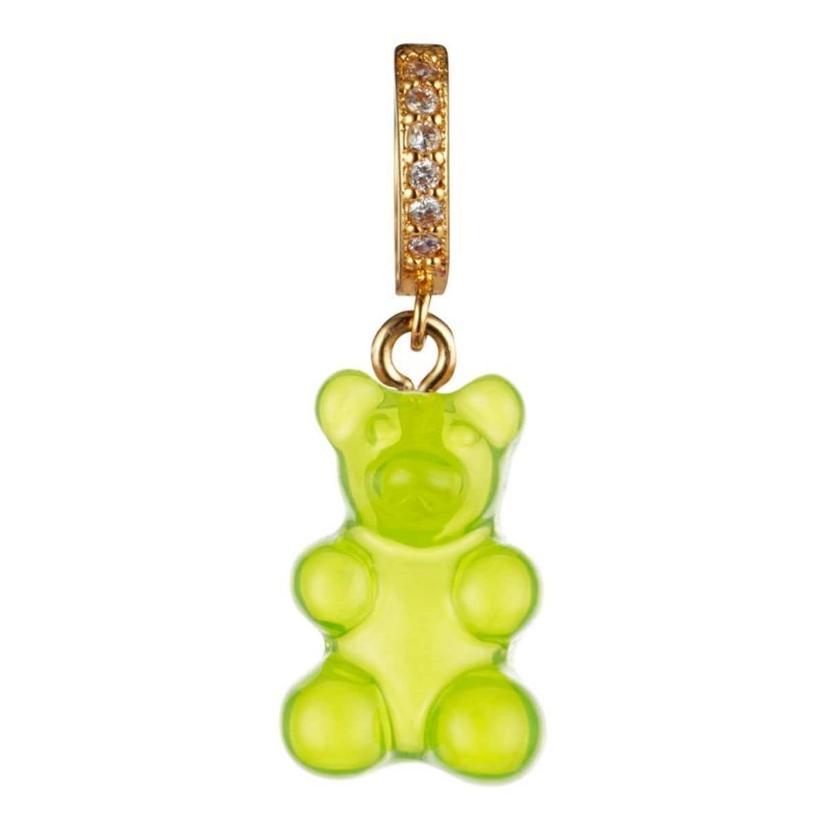 Colorful Gummy Ch Bear Pendant Glitter Resin Bear Ch Gummy Bear Beads Charm  Necklace Ch