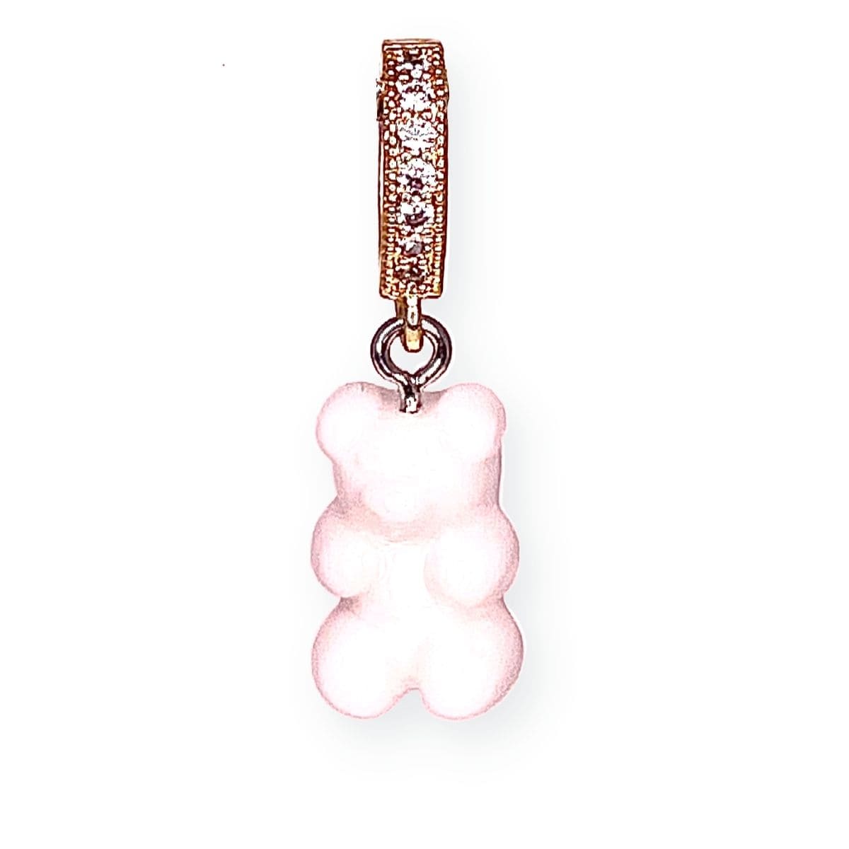 gummy bear pendant charm, white - Gummy Bear Bling